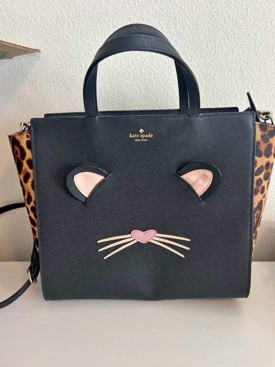 kate spade Handbags - Kate Spade Leopard Hayden Run Wild Black Purse